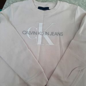Calvin Klein crew neck sweatshirt light pink NWOT